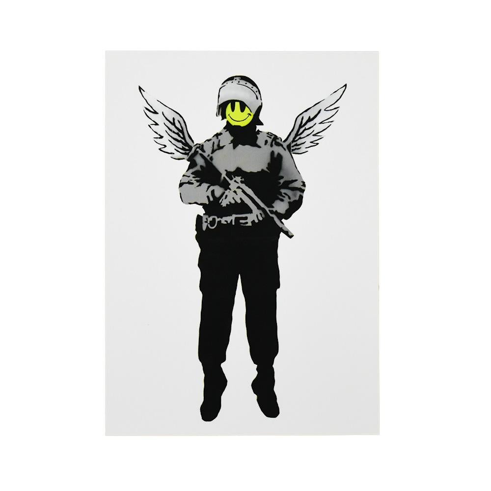 Angel Cop Flying Copper Showcard Banksy vs Warhol (Framed) For Sale 2