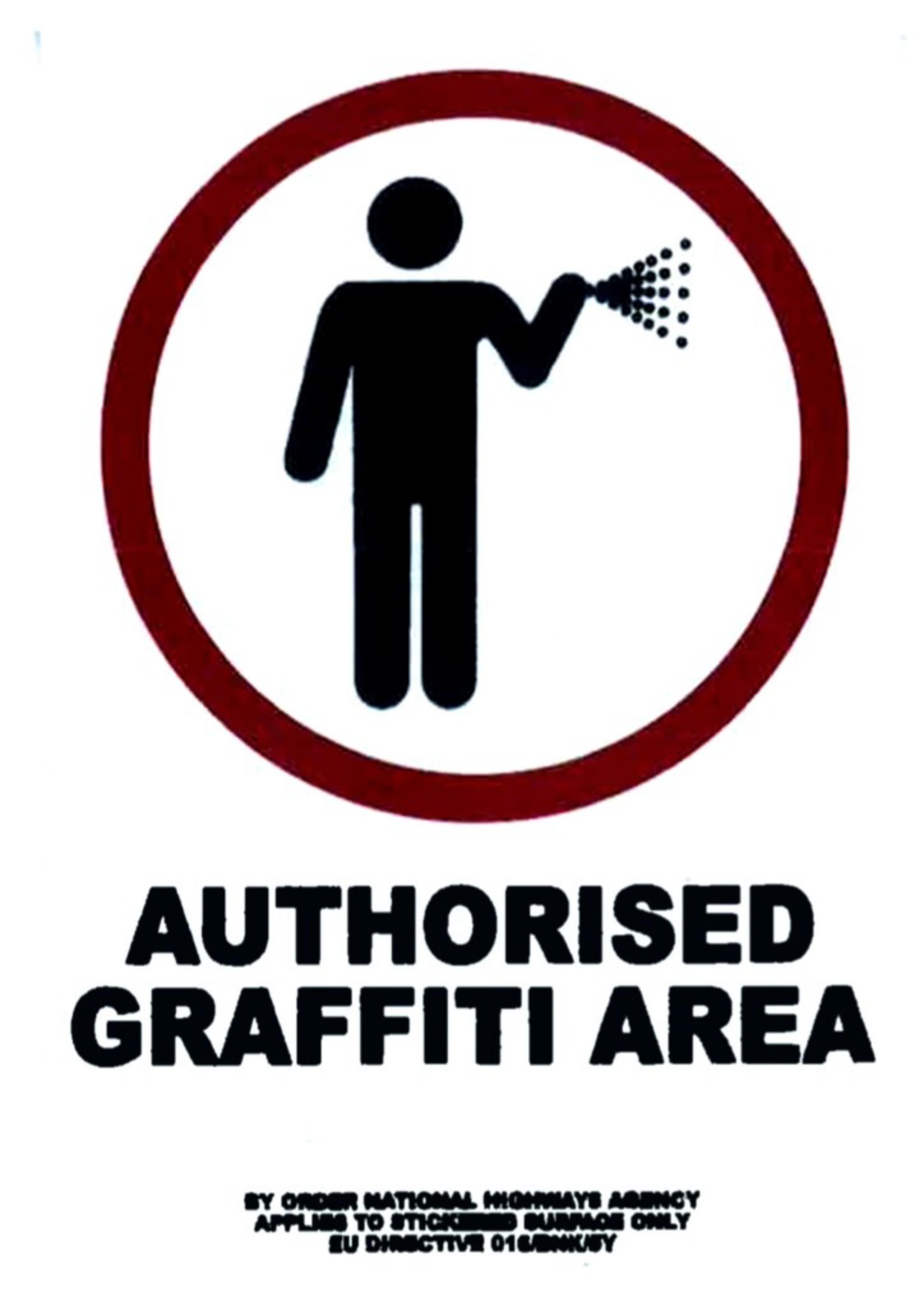 Banksy Figurative Print - Authorised Graffiti Area, Original Digital print sticker on Fasson backing