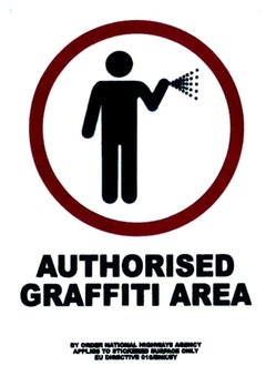 Authorised Graffiti Area, Original Digital print sticker on Fasson backing