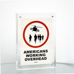 BANKSY Americans Working Overhead 018/BNK/5Y Sticker (Framed)