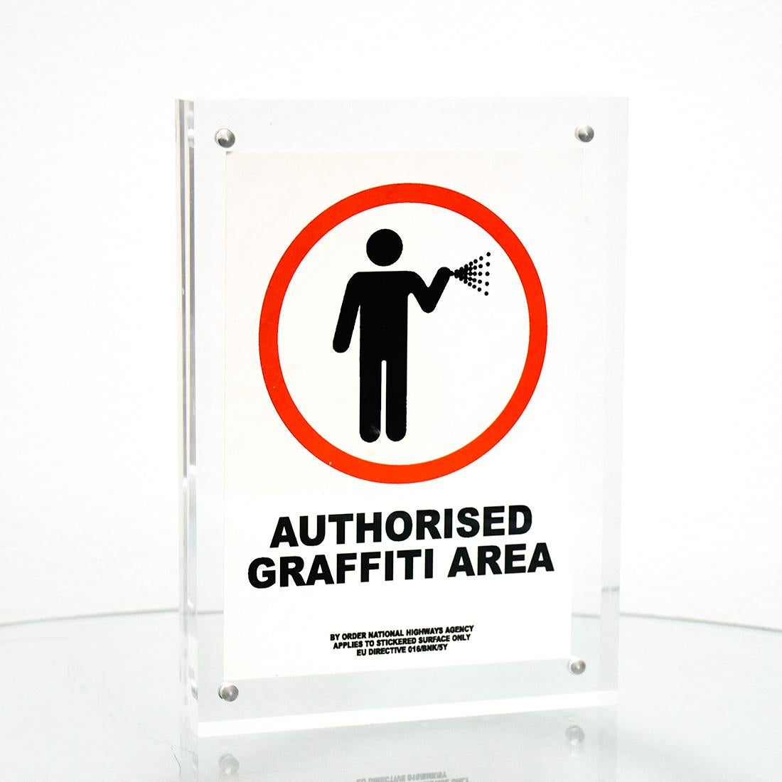 BANKSY Authorised Graffiti Area 016/BNK/5Y Sticker (Framed) - Print by Banksy
