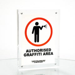 Used BANKSY Authorised Graffiti Area 016/BNK/5Y Sticker (Framed)