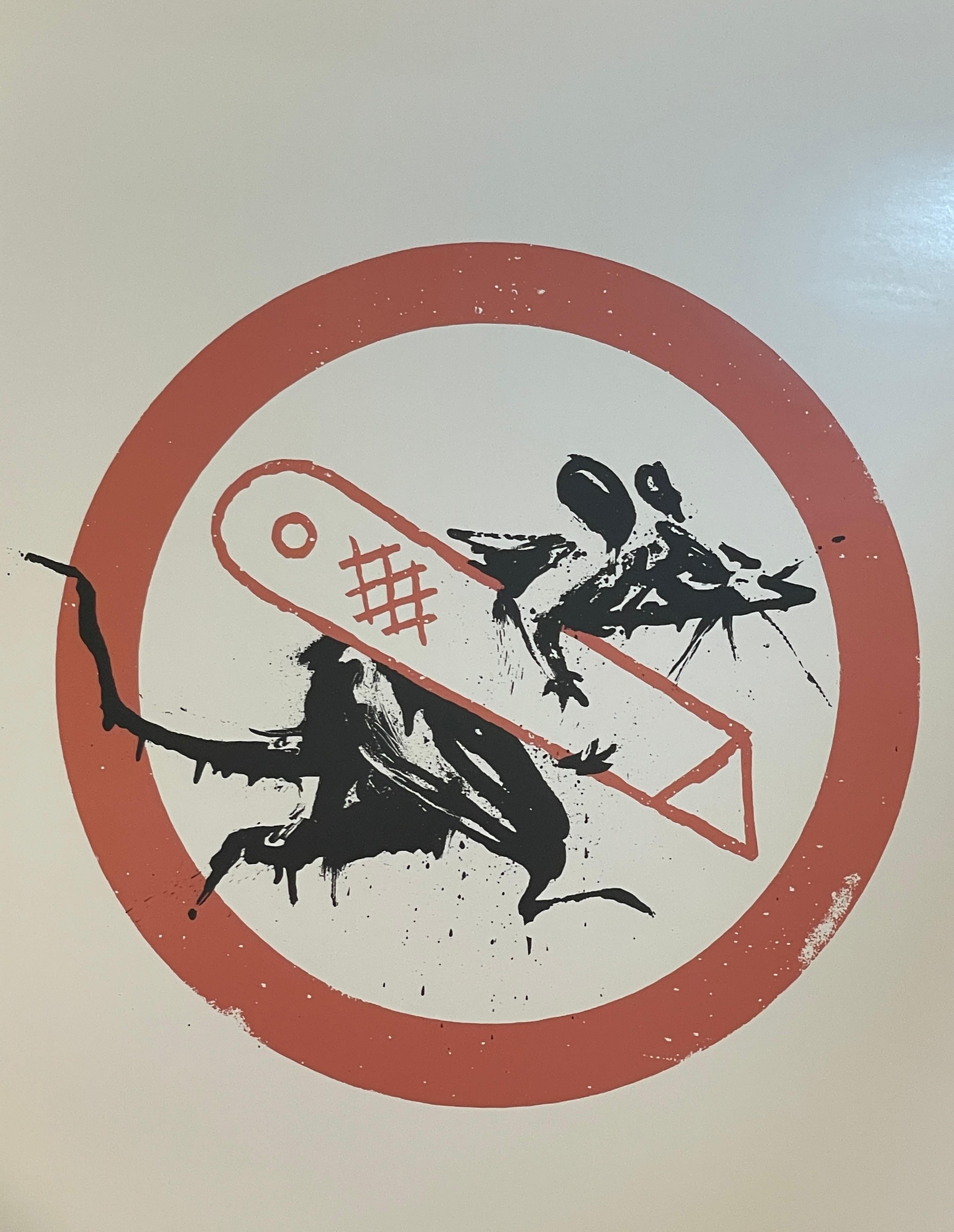 Rat-Poster „Cut and Run“ von Banksy, Street Urban Art  im Angebot 1