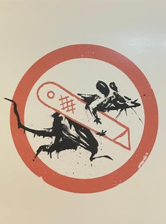 Banksy "Cut and Run" Affiche de rat Art urbain de rue
