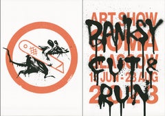 Banksy „Cut & Run“ – Ausstellungsplakate 2023, Offsetdruck, 2er-Set