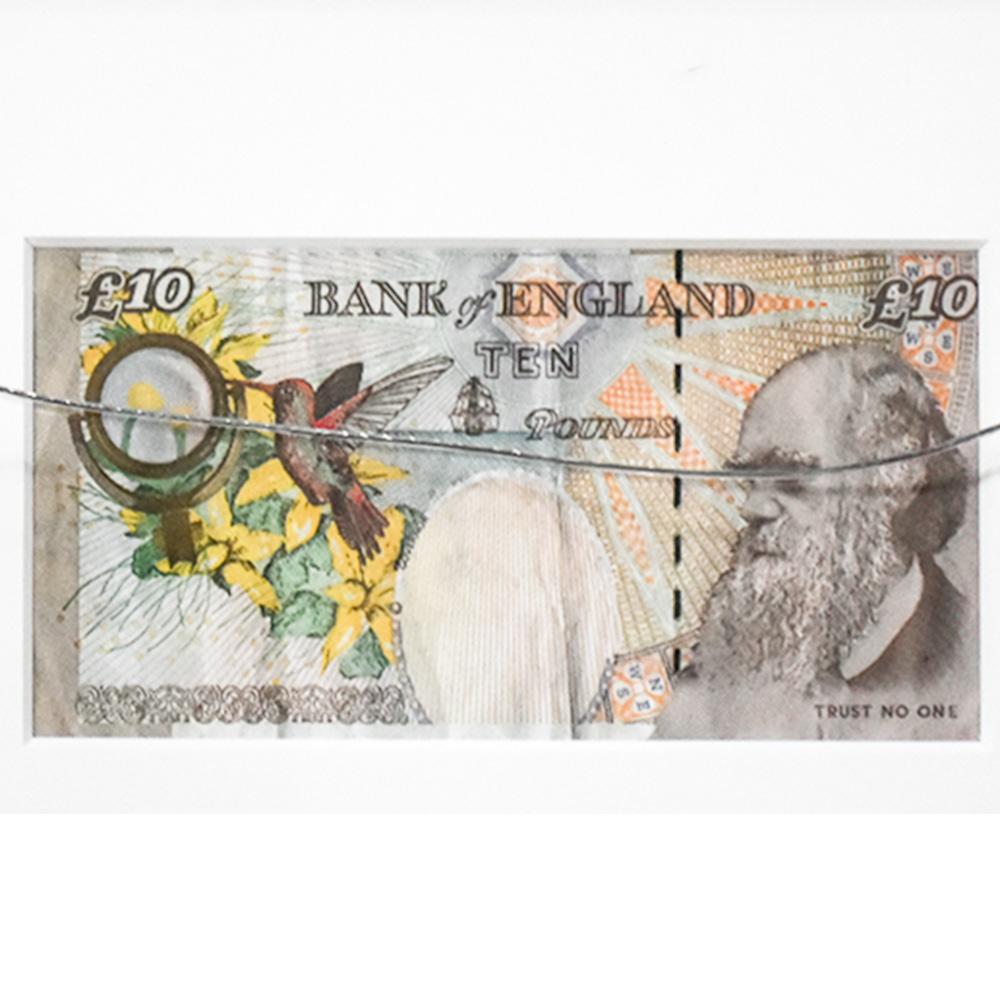 Simply iconic Banksy Di-Faced Tenner from the personal collection of Banksy’s ex-manager Steve Lazarides.
Features Princess Diana on the front of Banksy’s version of a £10 note and Charles Darwin on back.
Released by the artist in 2004 he used these