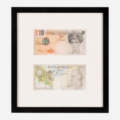 Banksy Di-Faced Tenner: SET of TWO framed works (Banksy 10 pound bank note)