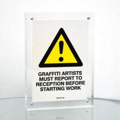BANKSY Graffiti Artists Must Report to Reception BNK/5Y/020 Sticker (Framed)
