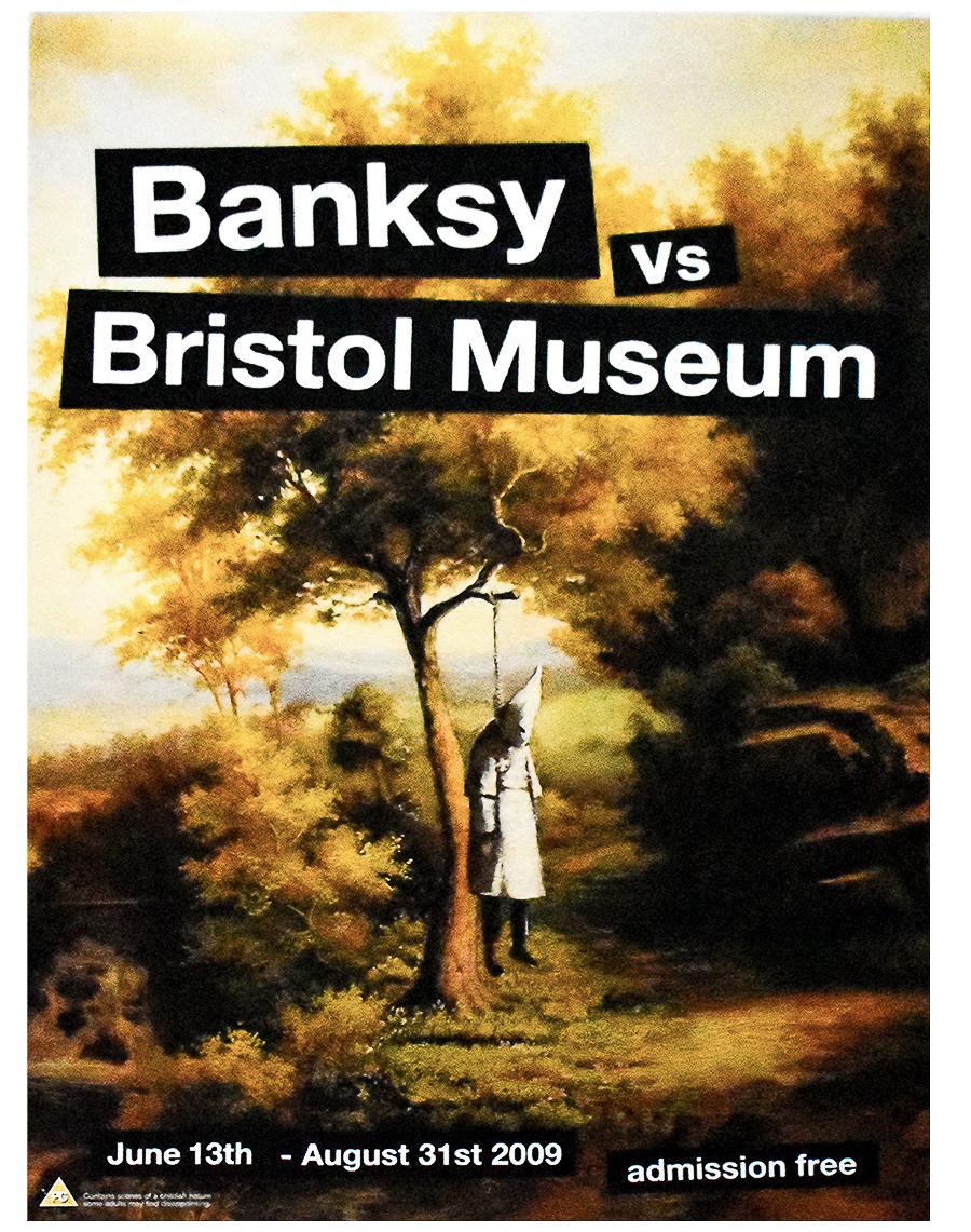 Original exhibition poster by Banksy.
Features a powerful anti-racism message.
Printed in 2009 for the Banksy Vs. Bristol Museum show.
Acquired directly from POW (Pictures on Walls), publisher.
Certificate of Authenticity issued by our gallery