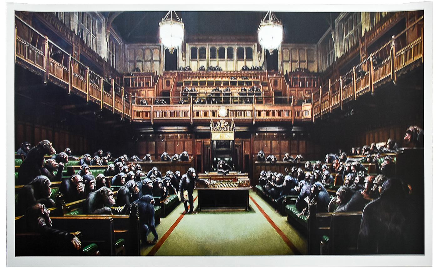 BANKSY Monkey Parliament - Print by Banksy