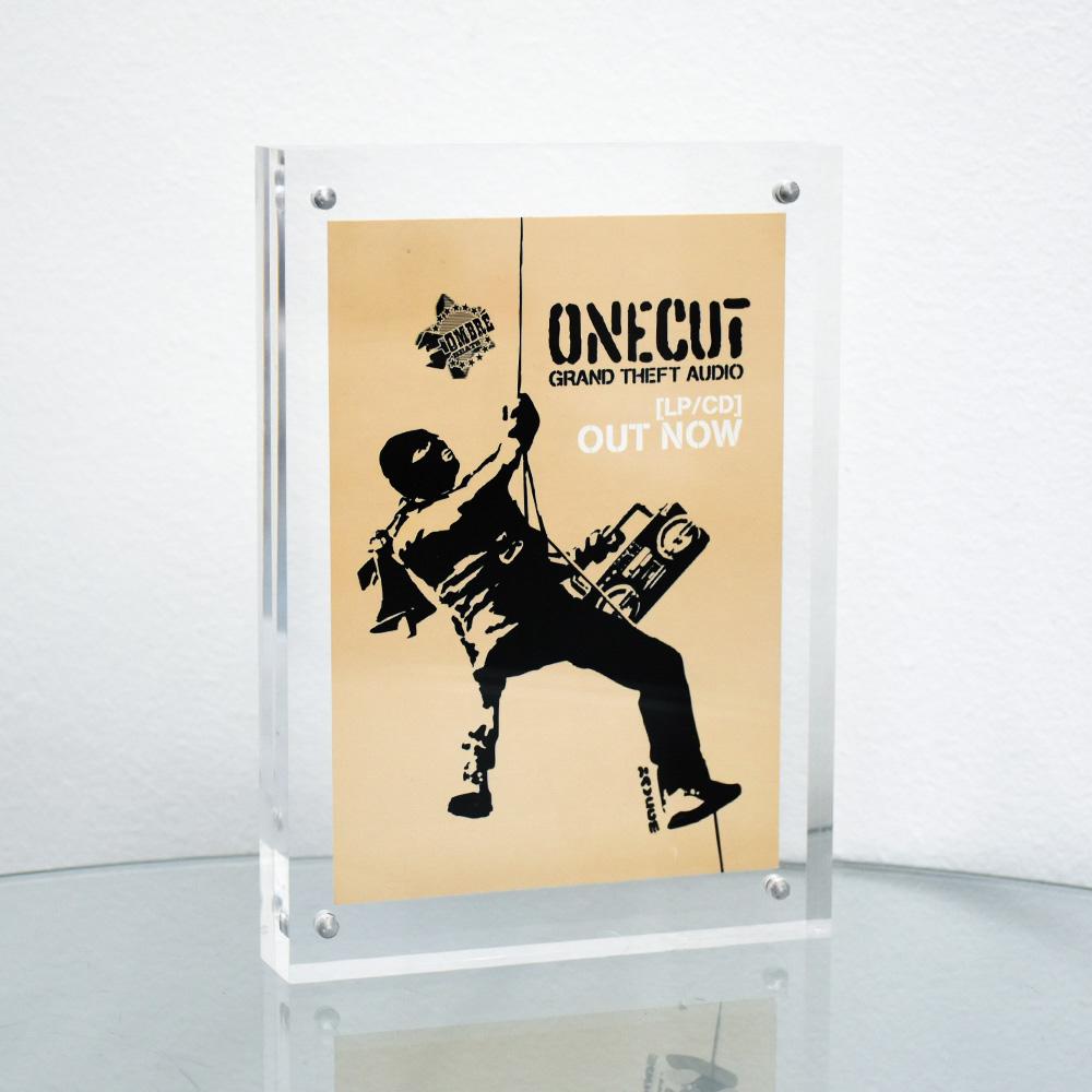 BANKSY One Cut Grand Theft Audio Sticker (Framed) - Print by Banksy