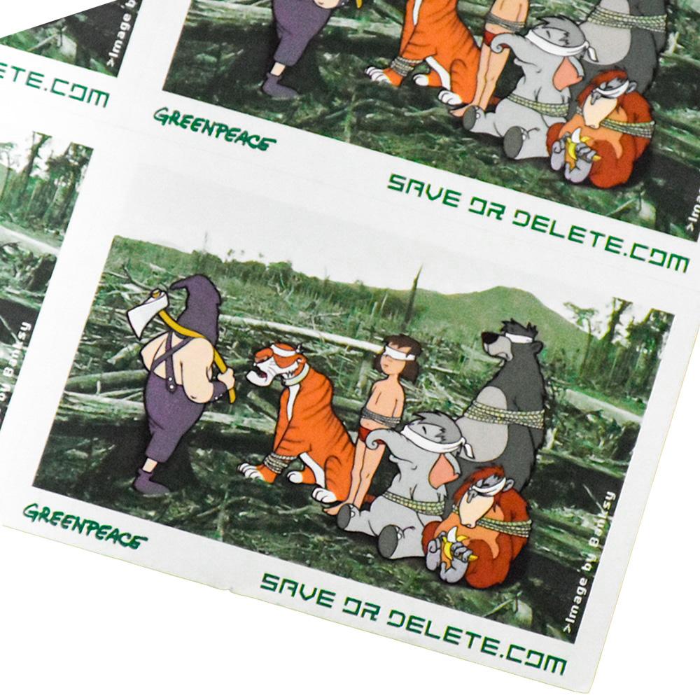 BANKSY Save or Delete Greenpeace Poster and Sticker Sheet For Sale 4