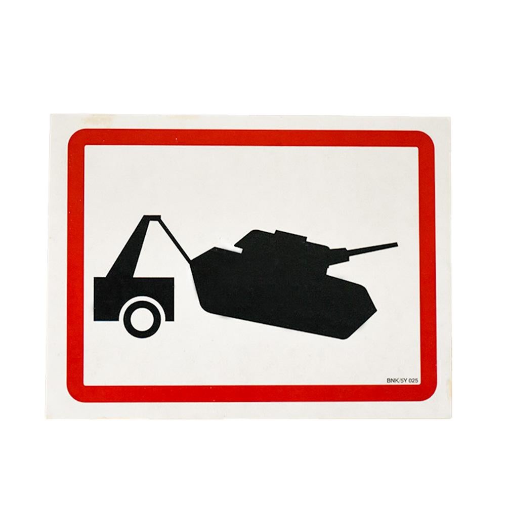 BANKSY Tank Towing BNK/5Y 025 Sticker (Framed) - Street Art Print by Banksy