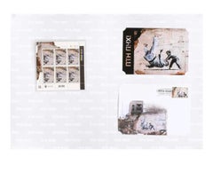 Banksy, Ukraine booklet with postcard, envelope and stamps, 2023