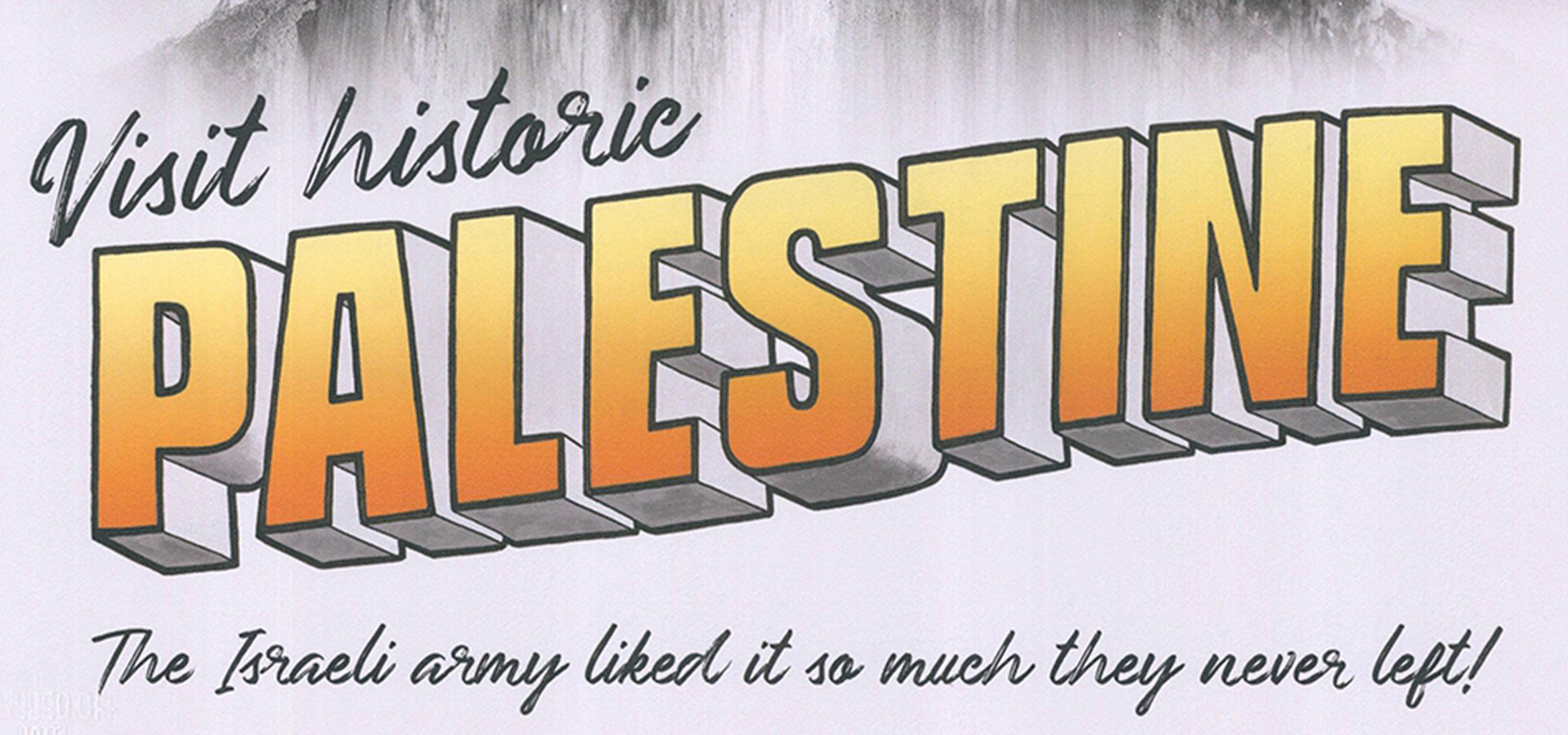 Questo poster è stato creato da Banksy esclusivamente per il Walled Off Hotel.
È disponibile esclusivamente presso il Walled Off Hotel di Betlemme ed è limitata a pochissimi pezzi.
Estremamente raro!

Litografia offset a colori.

Timbro a