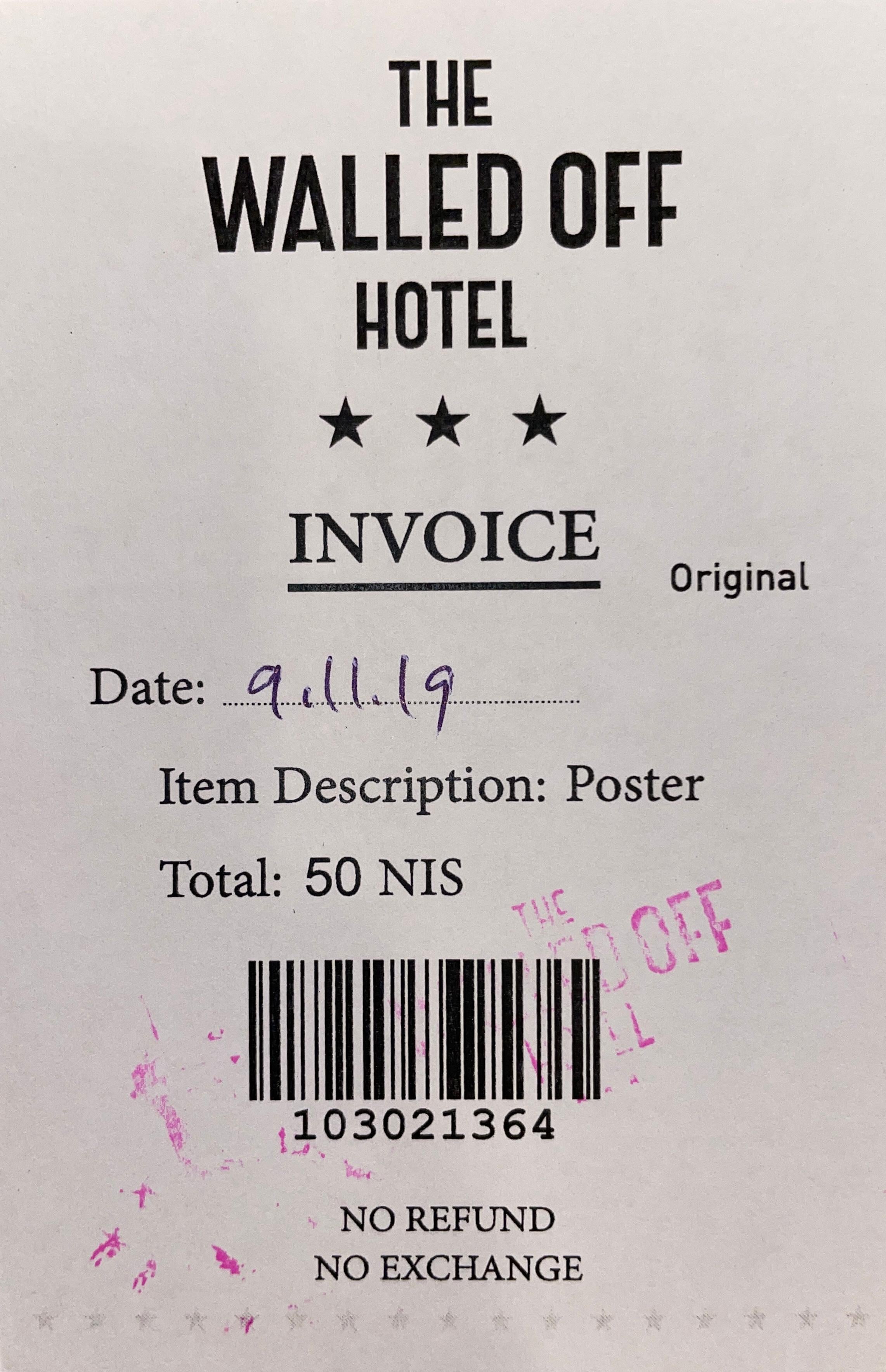 „Visit Historic Palestine“ Wanddruck aus dem Hotel, gestempelter Druck – Print von Banksy