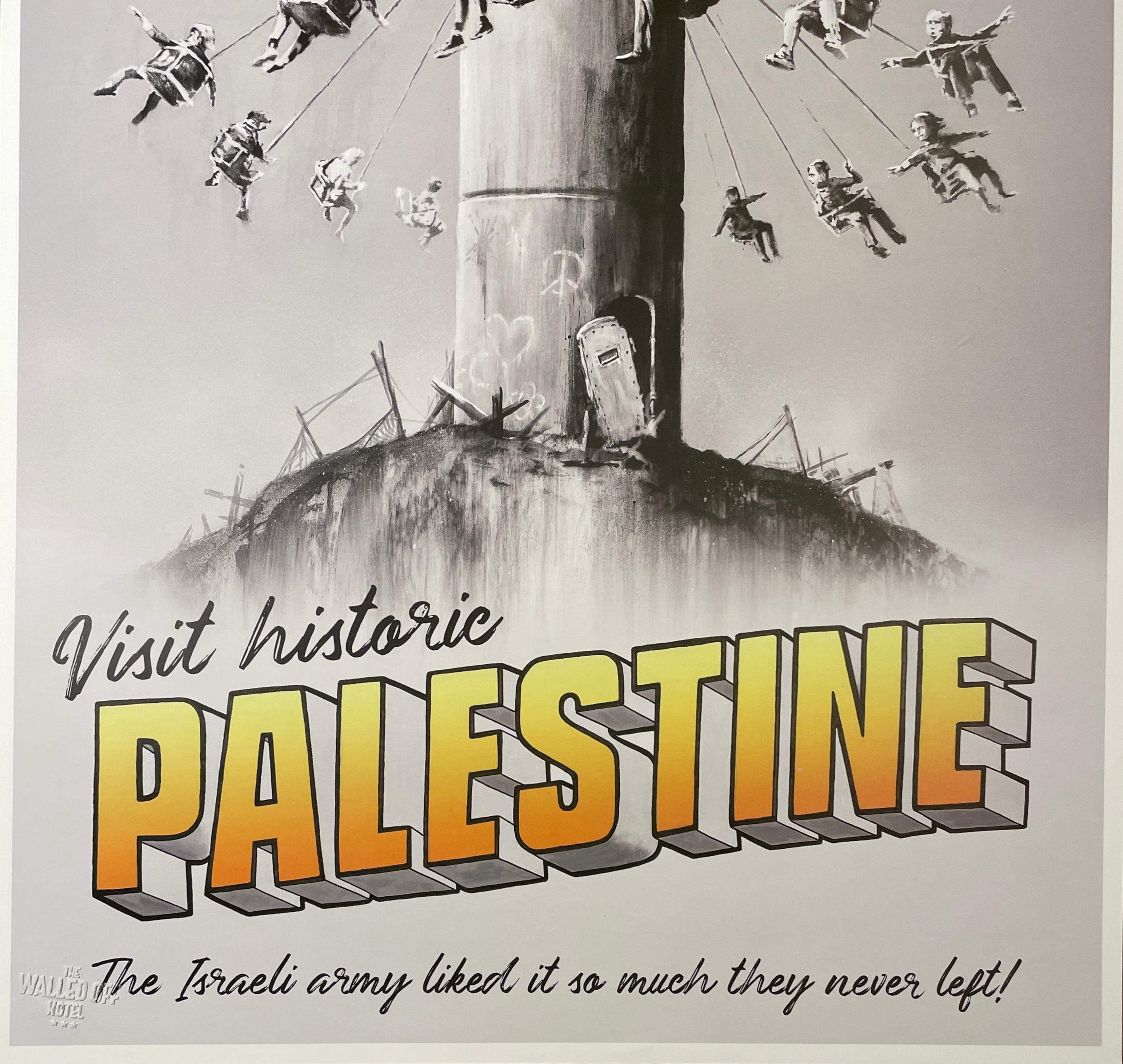 „Visit Historic Palestine“ Wanddruck aus dem Hotel, gestempelter Druck im Angebot 1