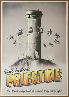 Banksy "Visit Historic Palestine" Walled Off Hotel Stamped Print With C.O.A.