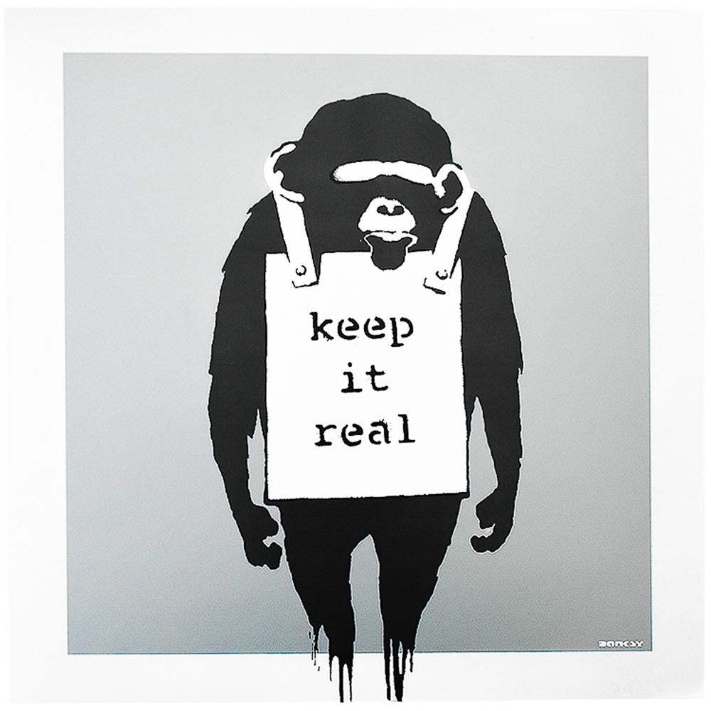 DJ DM Keep It Real Laugh Now (Silver Cover Record) - Street Art Print by Banksy
