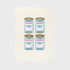 Four Soup Cans - Gold on Cream