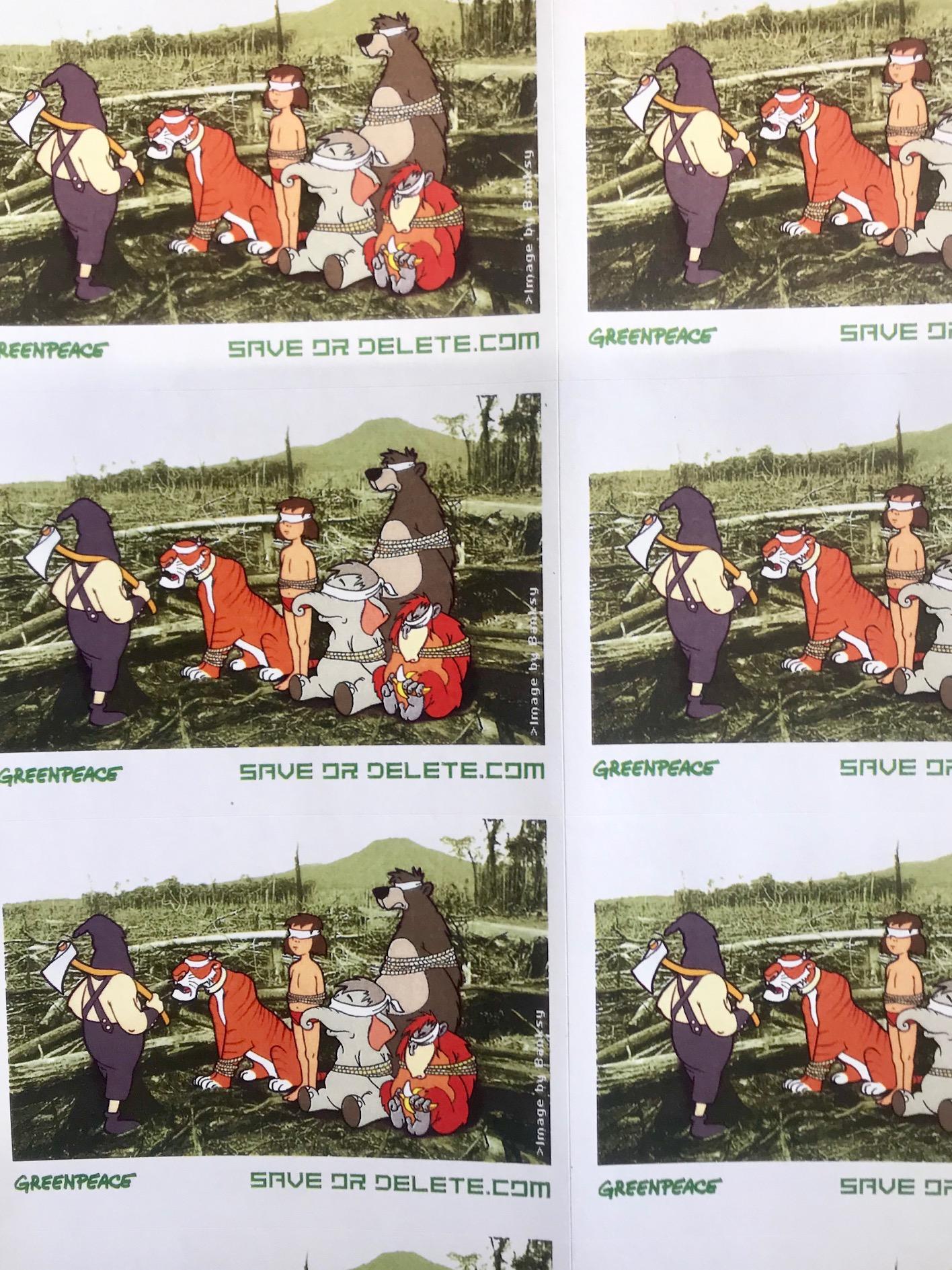 GRÜNENPEACE - SAVE ORDELETE.COM – Print von Banksy