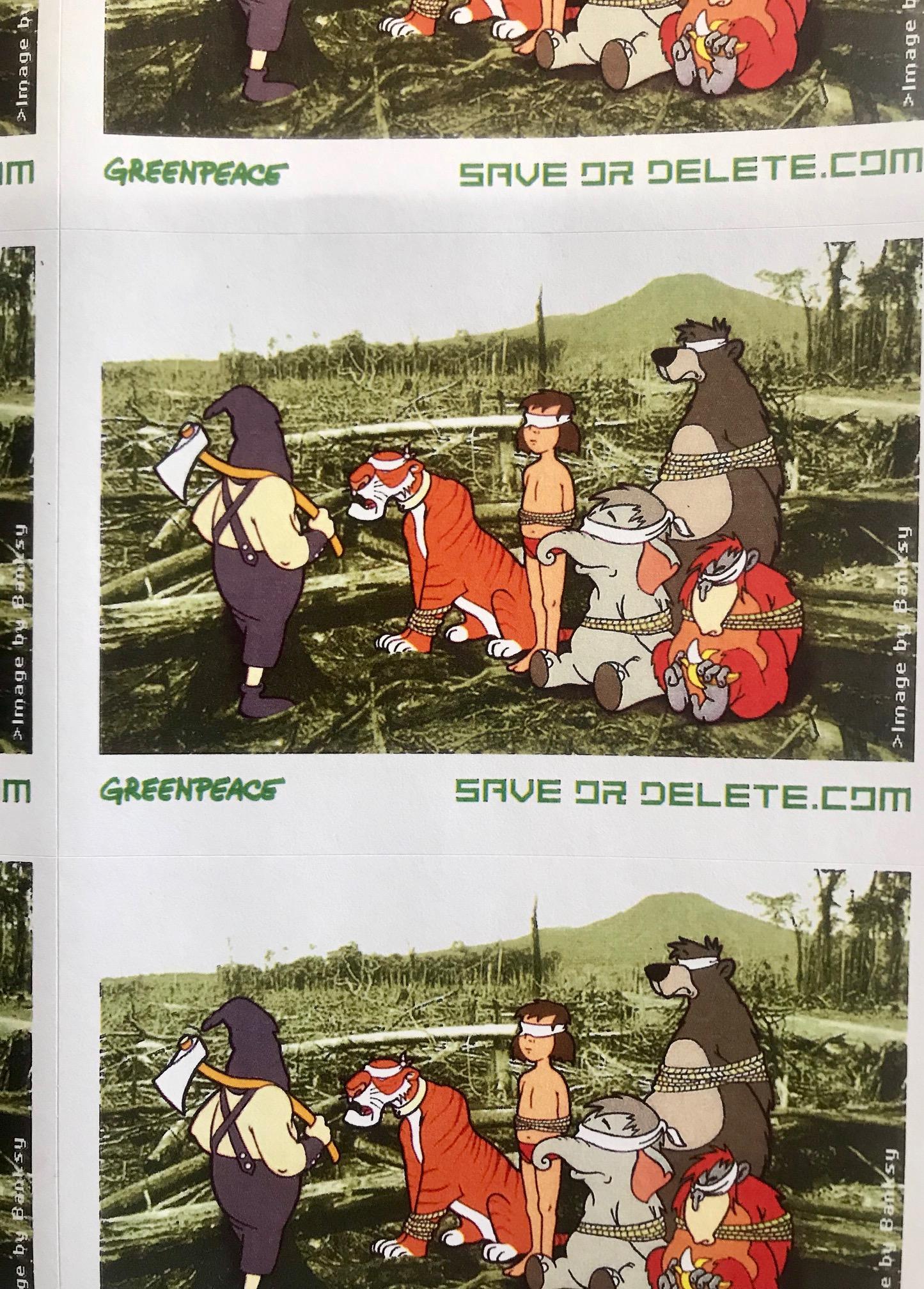 GRÜNENPEACE - SAVE ORDELETE.COM (Streetart), Print, von Banksy