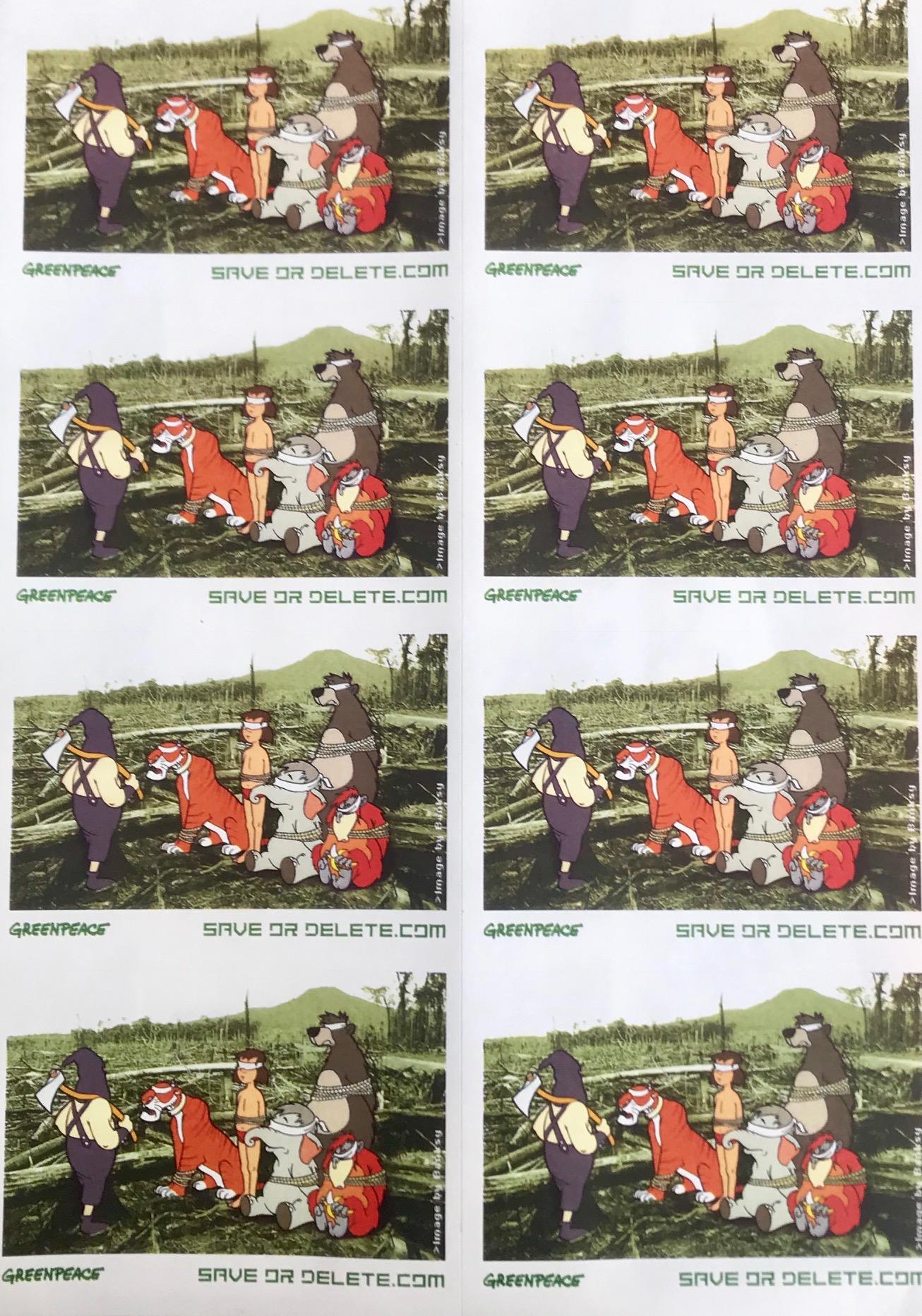 Banksy Figurative Print – GRÜNENPEACE - SAVE ORDELETE.COM