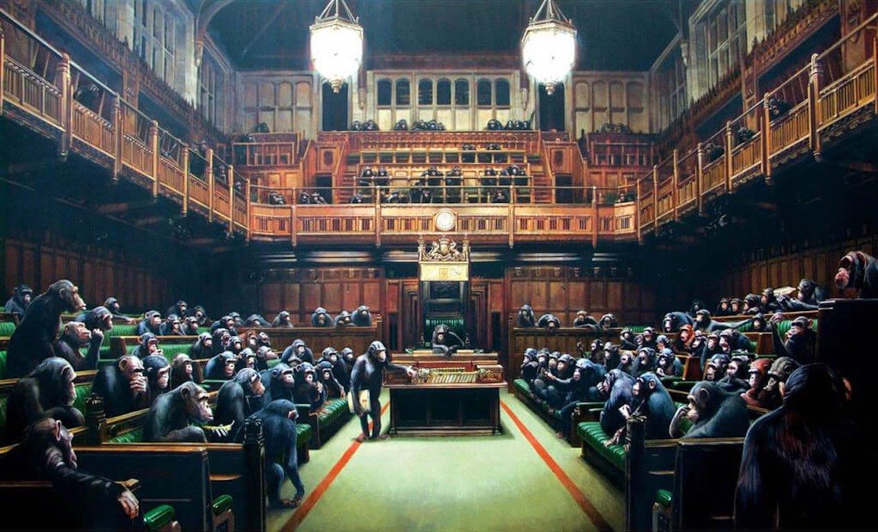 Banksy Print - Monkey Parliament