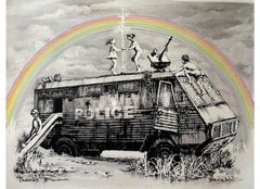 Furgoneta antidisturbios de la policía (Lámina de regalo de Dismaland) de Banksy