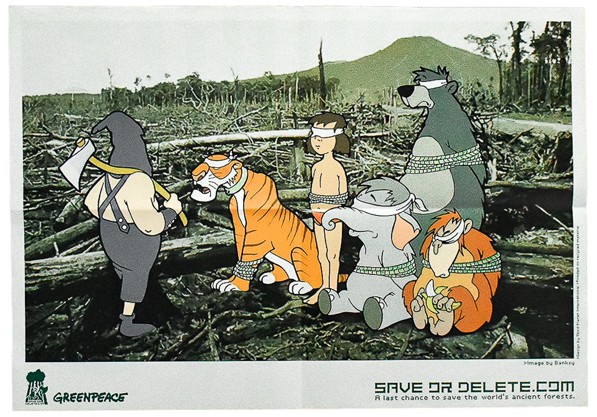 Save or Delete Greenpeace-Poster (mit Sticker-Blatt) – Print von Banksy