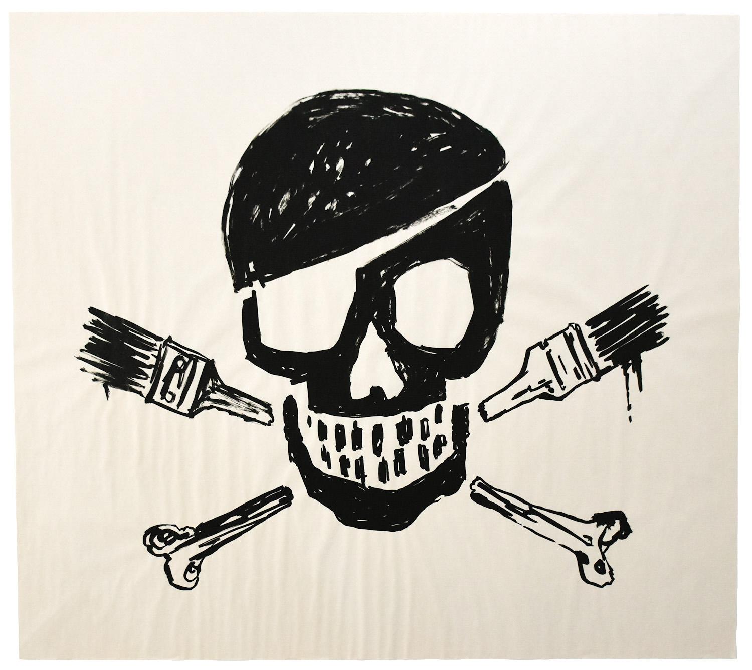 Estampado de calavera (negro) - Print de Banksy