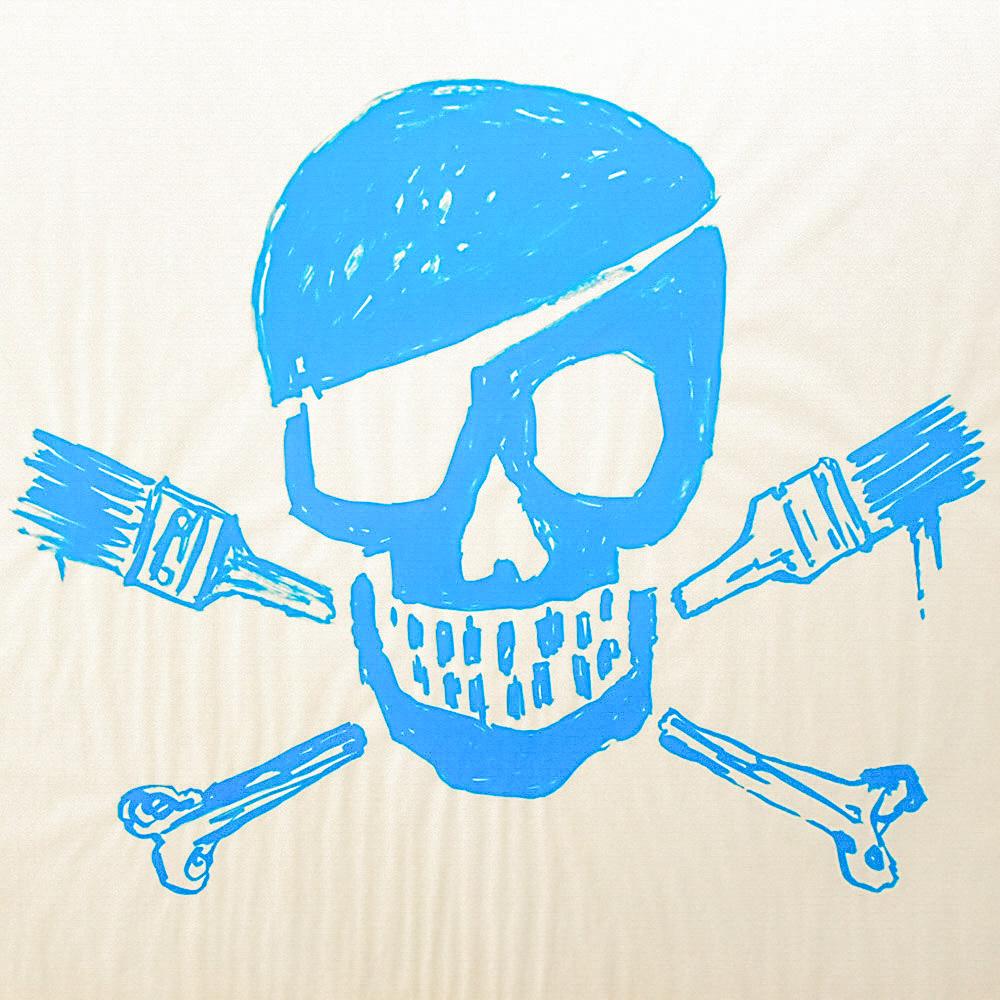 Stampa teschio (blu) - Print Street Art di Banksy