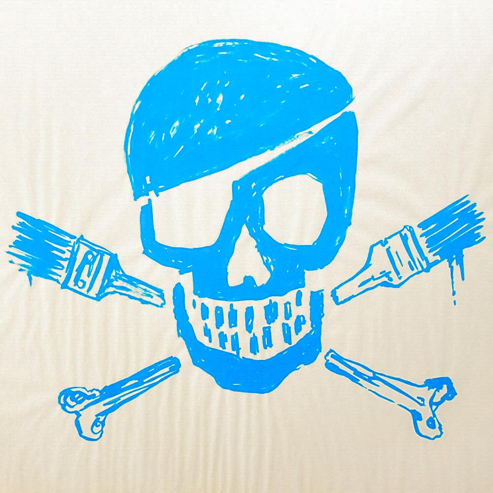 Skull Print (POW Logo Blue) For Sale 1