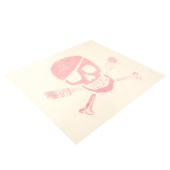 Banksy Skull Print (POW Logo Pink)
