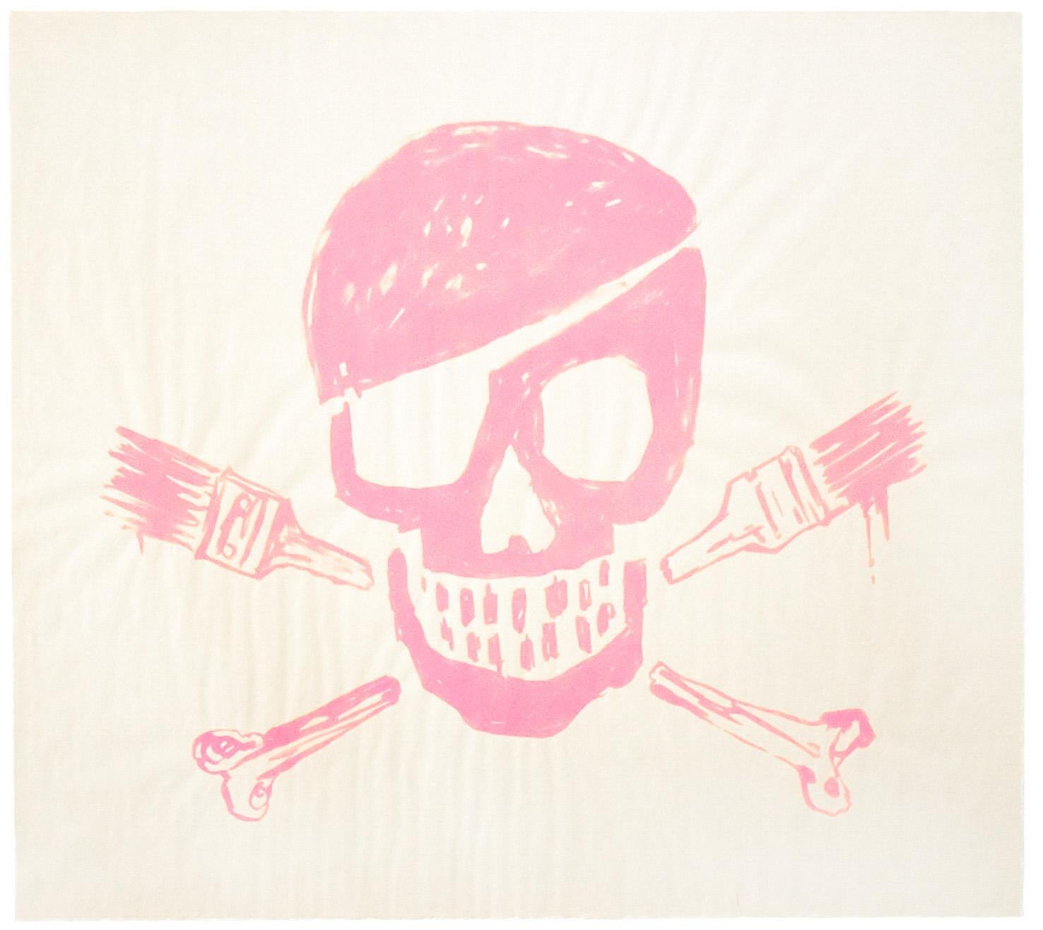 Stunning Banksy Skull and Paintbrushes Print in pink color.
Released in 2010 at Paul Insects Unclear Residents show by Pictures On Walls (POW) the legendary Street and Contemporary print house in London.
There were approximately 50 of these prints