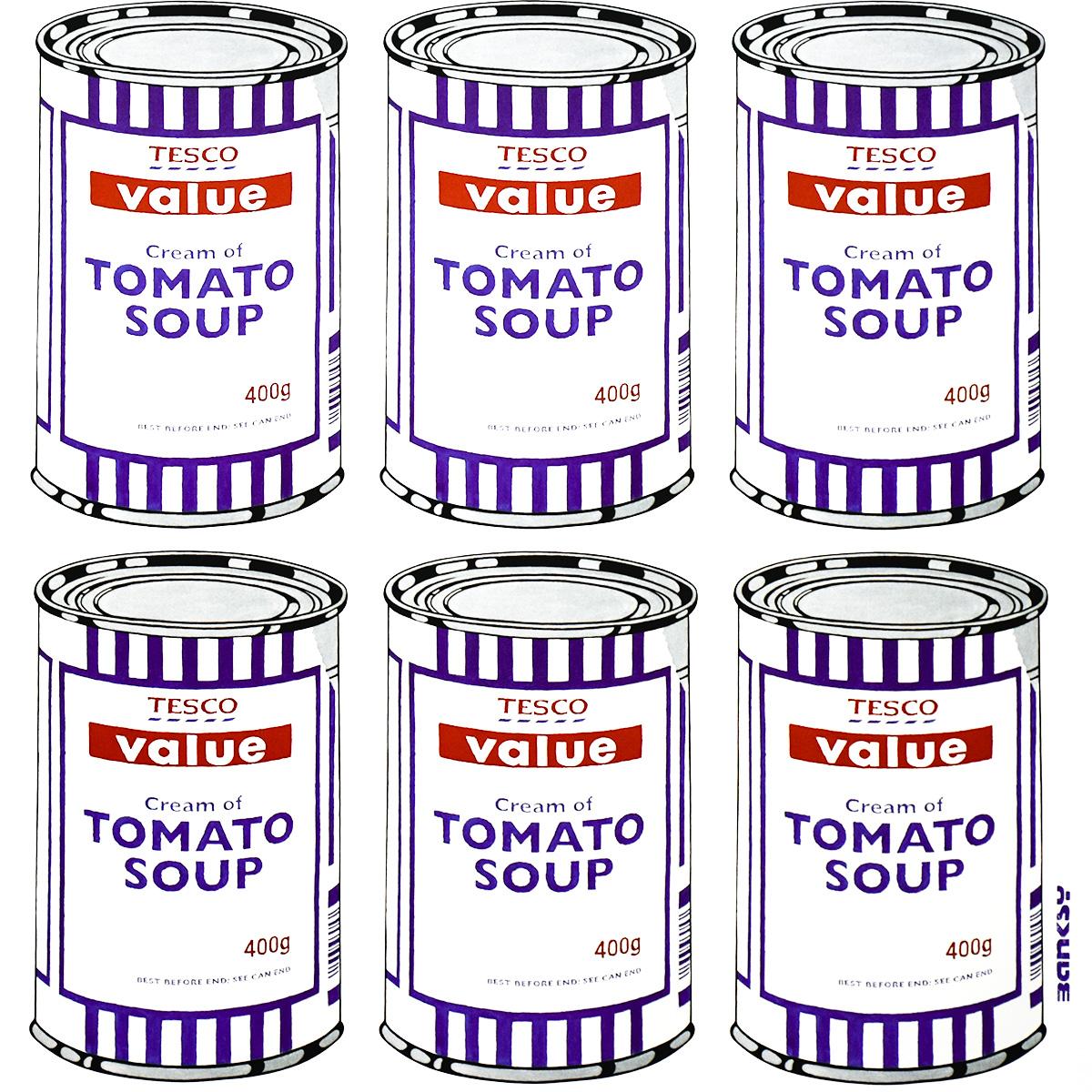 Can di zuppa (con tubo POW originale) - Print Contemporaneo di Banksy