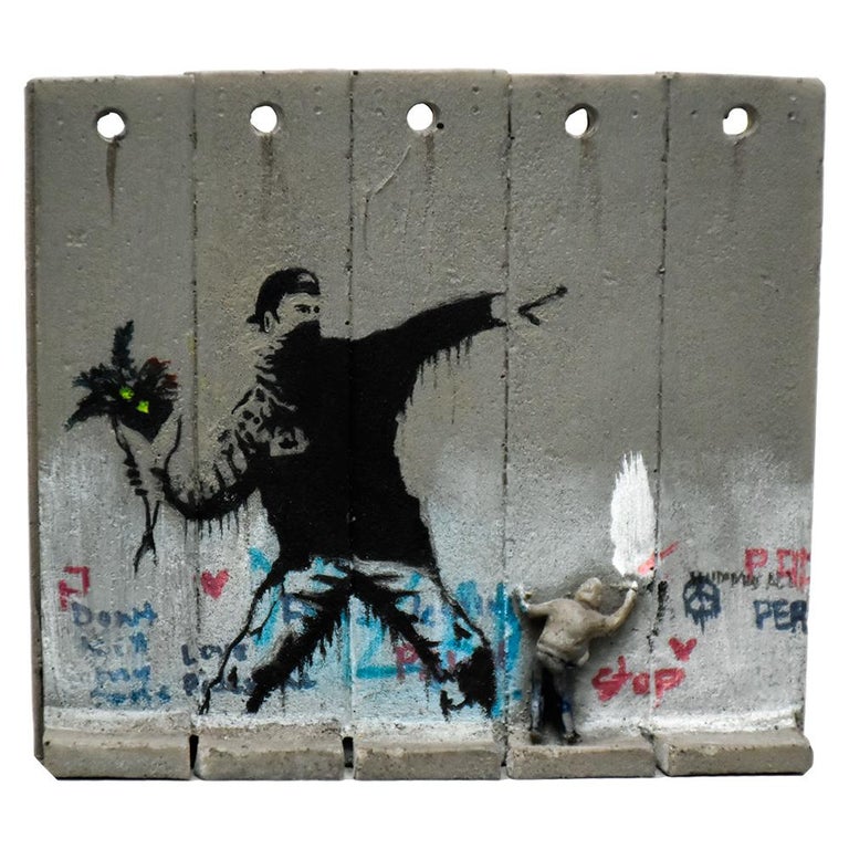 Banksy BANKSY Walled Off Hotel Flower Thrower Wall Sculpture For Sale