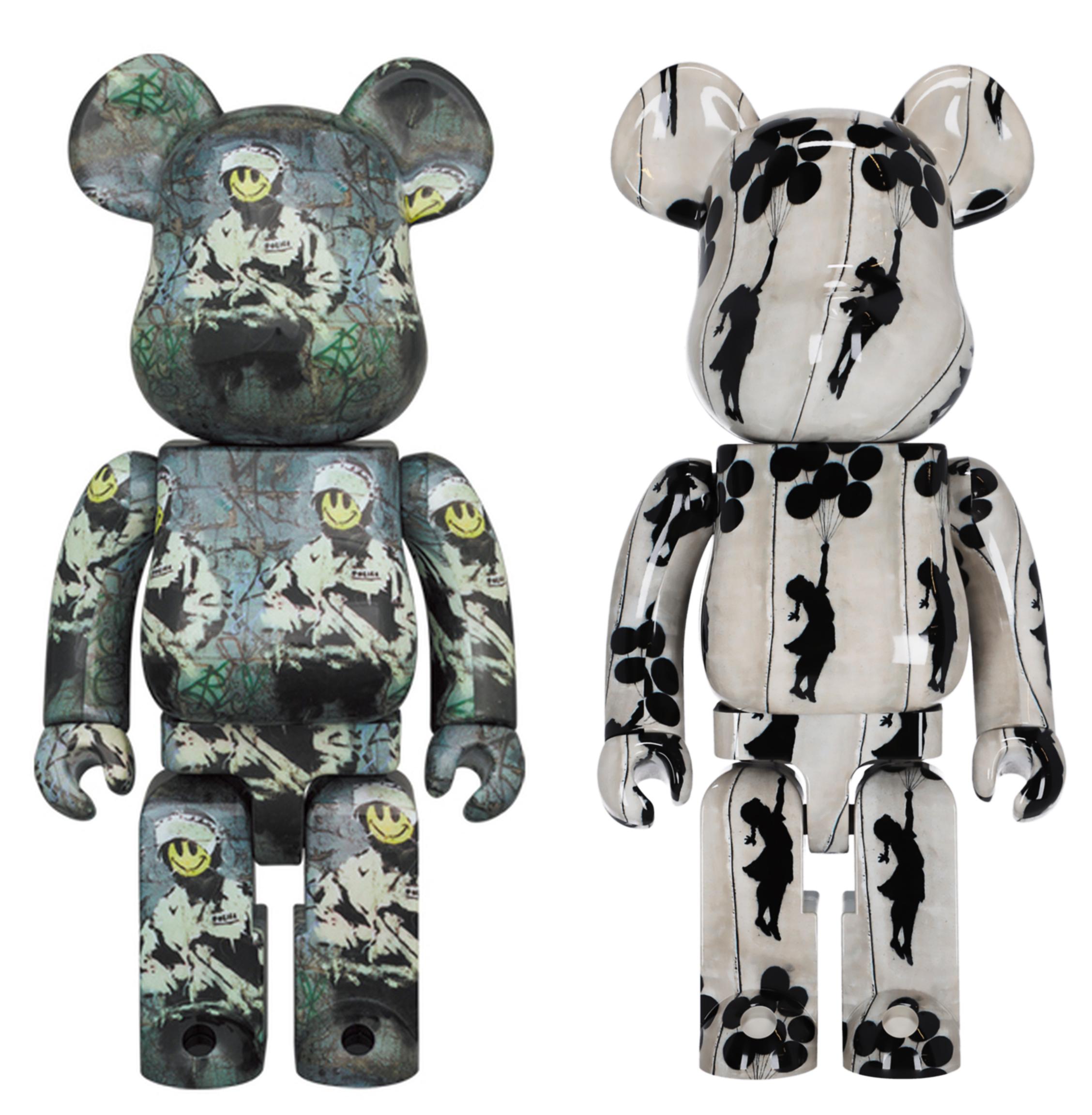 Bearbrick 400% Riot Cop & Flying Balloons Girl set (after Banksy BE@RBRICK)