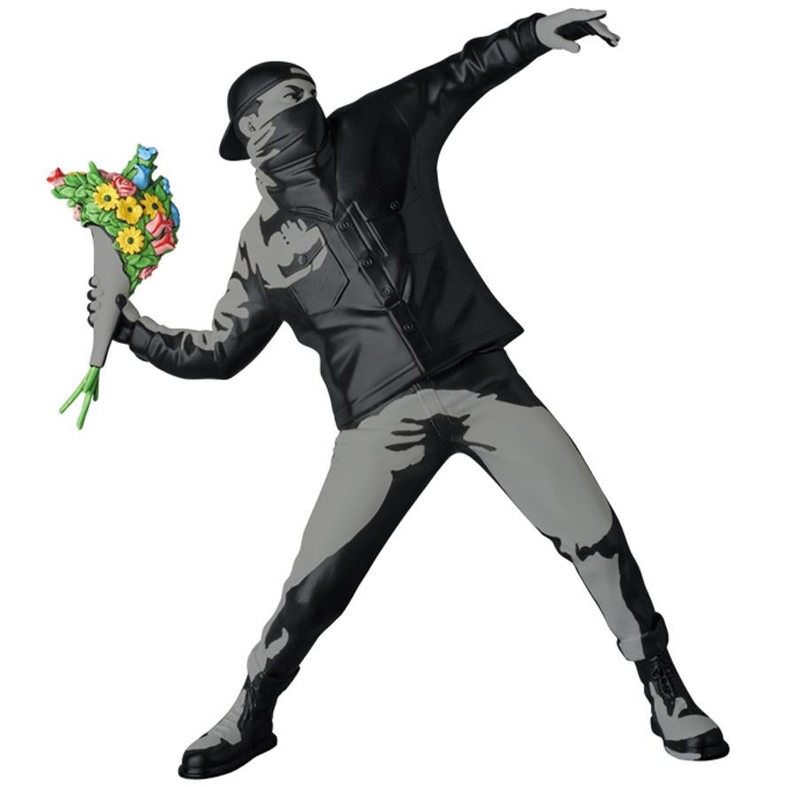 Banksy Figurative Sculpture - Flower Thrower Wall Version