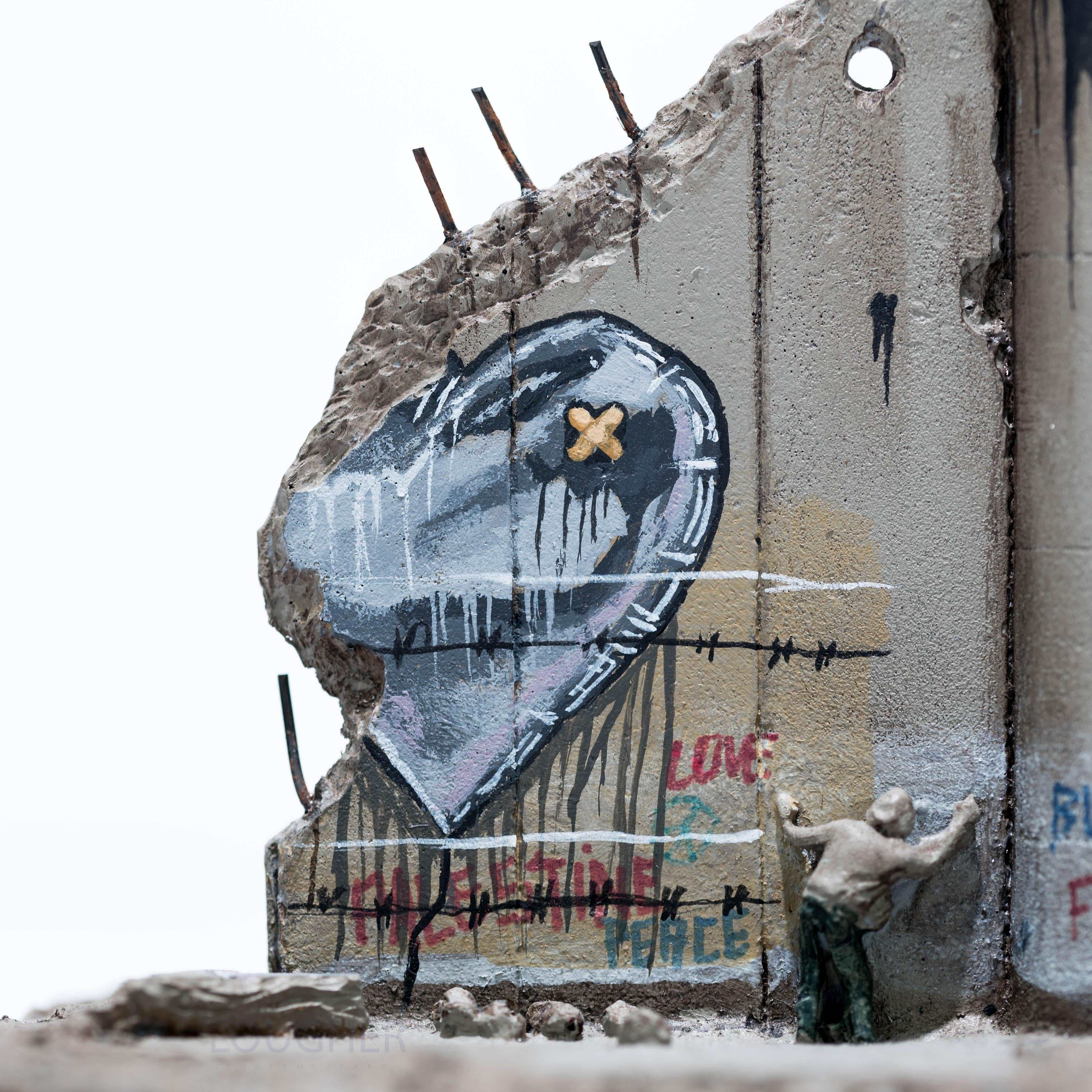 Walled Off Hotel - Wall Sculpture (Heart) - Gray Figurative Sculpture by Banksy