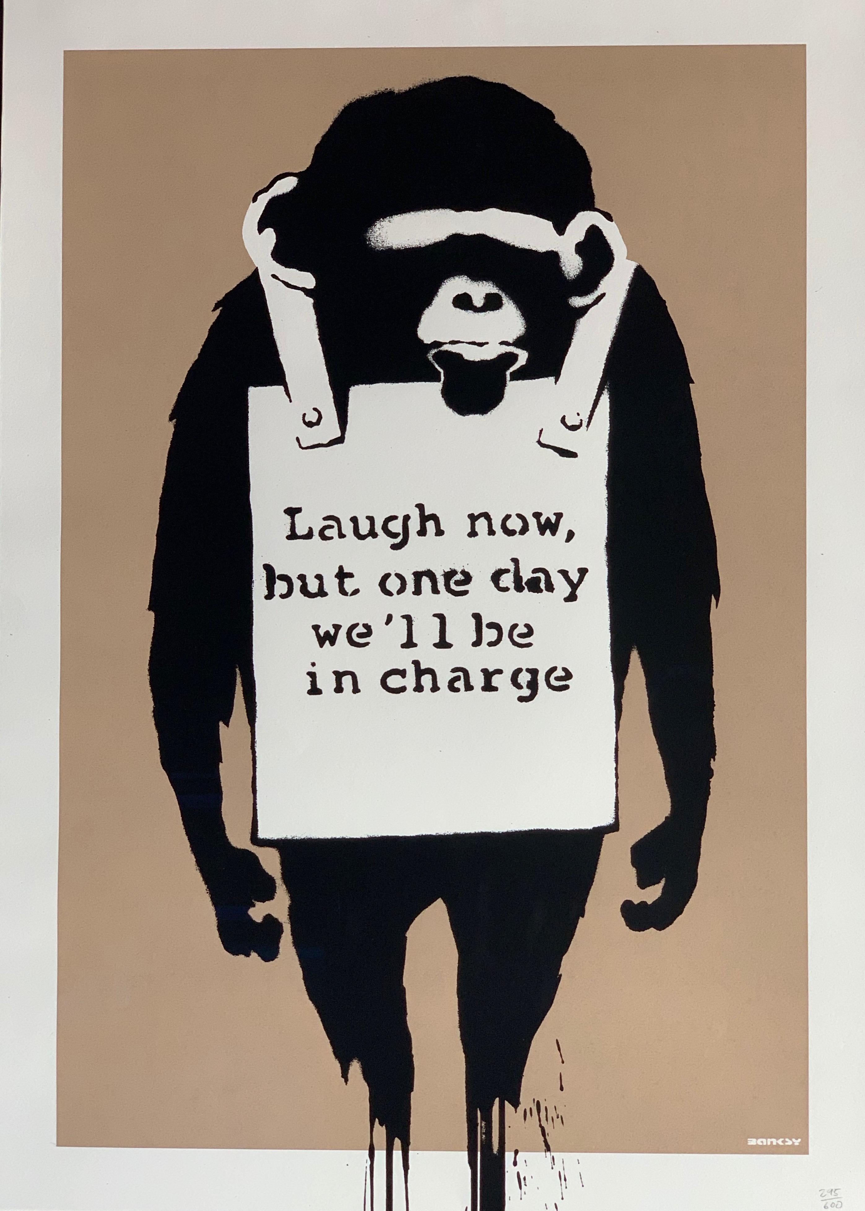 British Banksy Laugh Now 2003 Unsigned For Sale