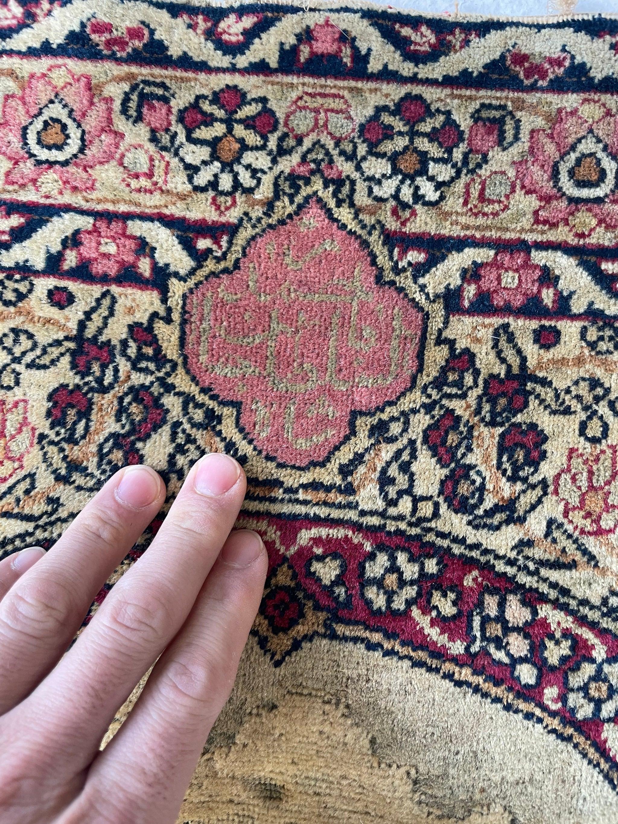 Hand-Knotted Banksy of Rugs Antique Kerman Lavar, c. 1920-30's For Sale