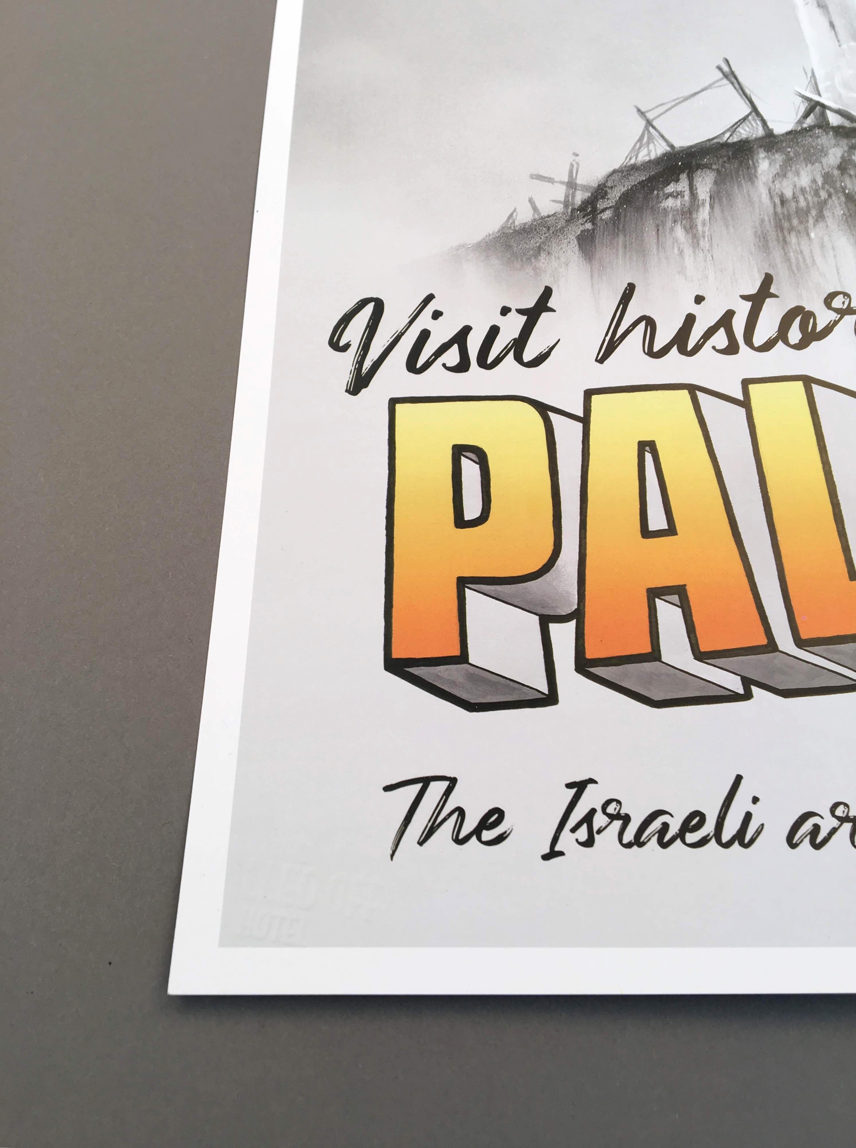 Palestinian Banksy 'Visit Palestine' Rare Original 2018 Print with Artist Stamp For Sale