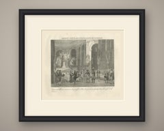 Banquet for Bonaparte and General Moreau, Antique Madou Lithograph, 1827