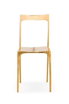 Contemporary Polished Bronze "Banquete" Side Chairs