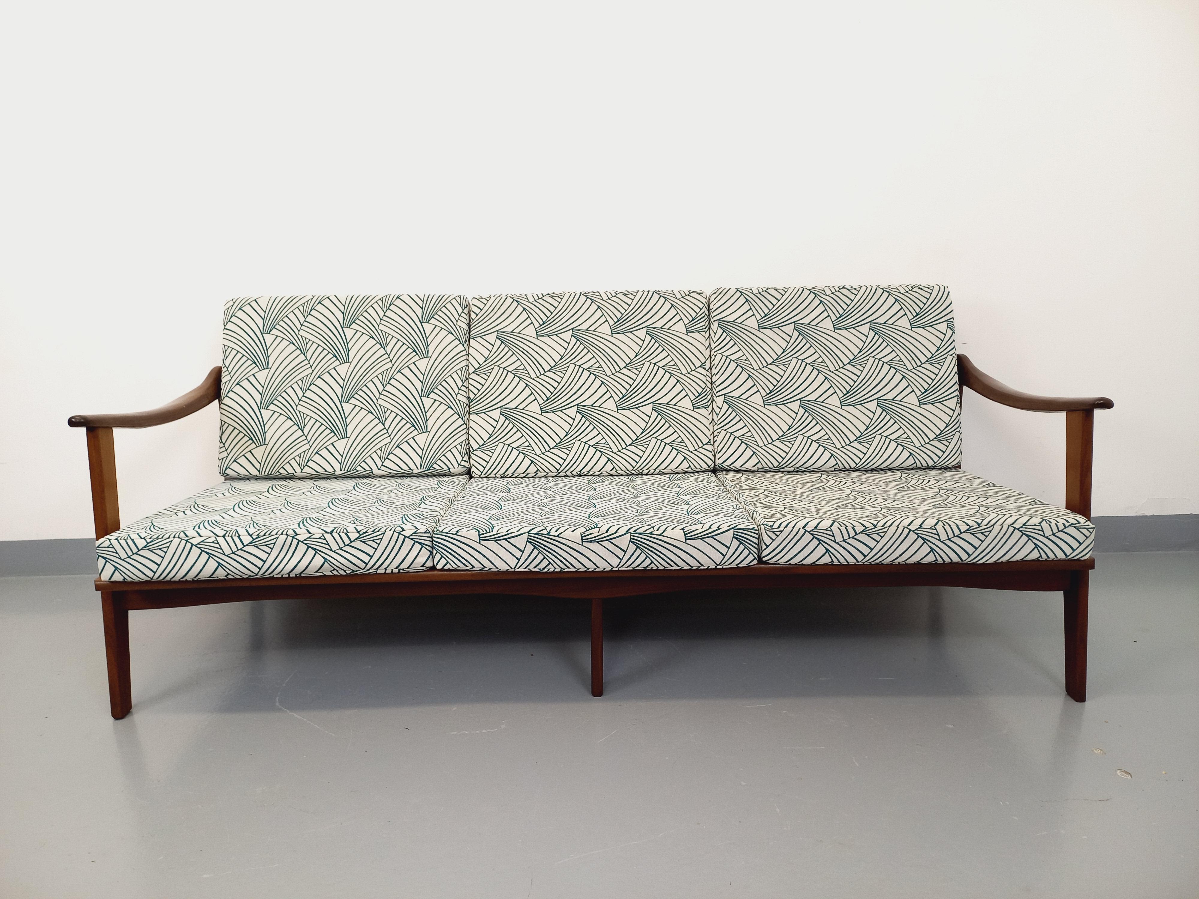 Banquette canapé 3 posti scandinava vintage Arne Wahl Iversen pour Komfort teck in vendita 4
