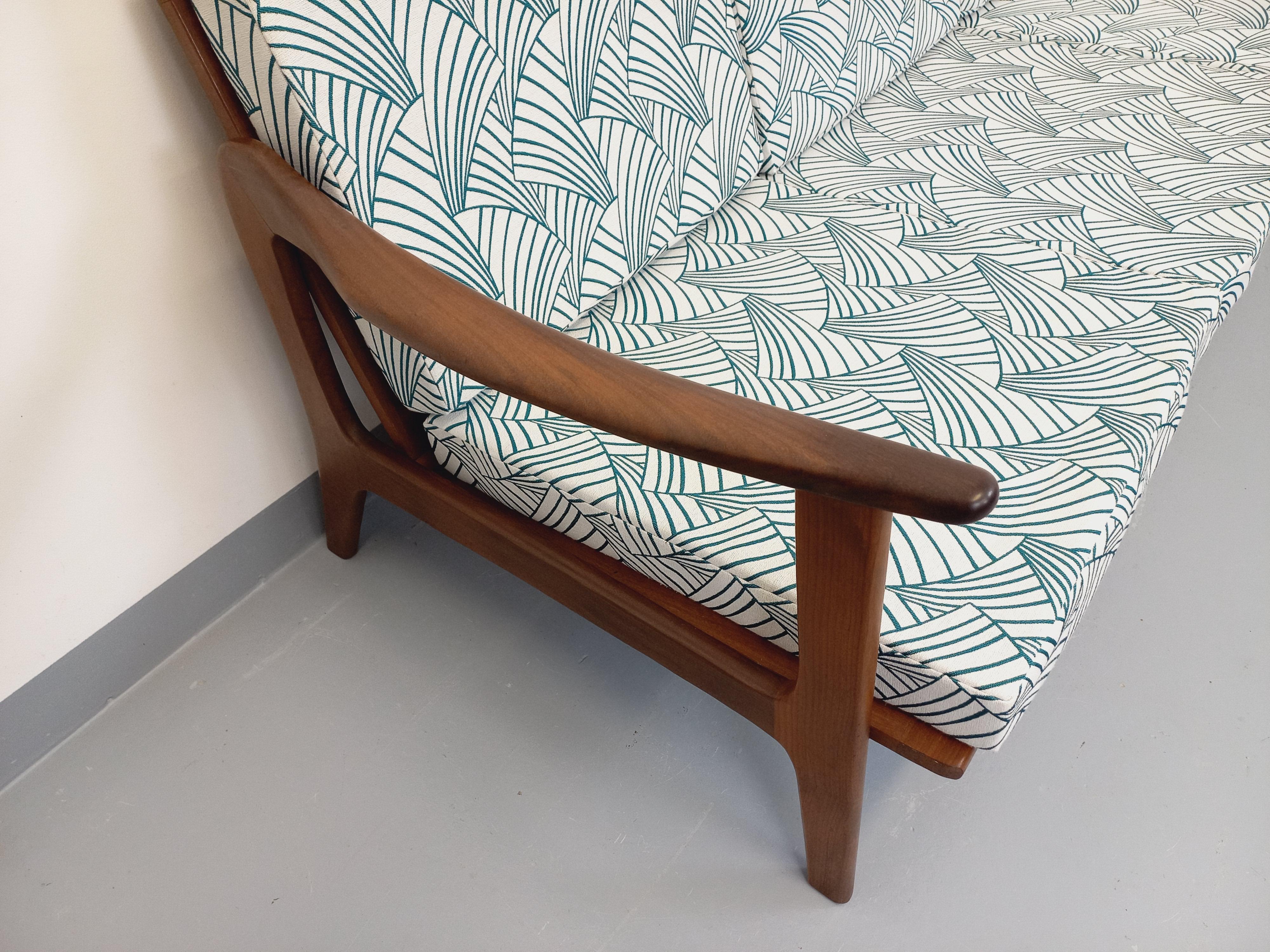 Scandinavo Banquette canapé 3 posti scandinava vintage Arne Wahl Iversen pour Komfort teck in vendita