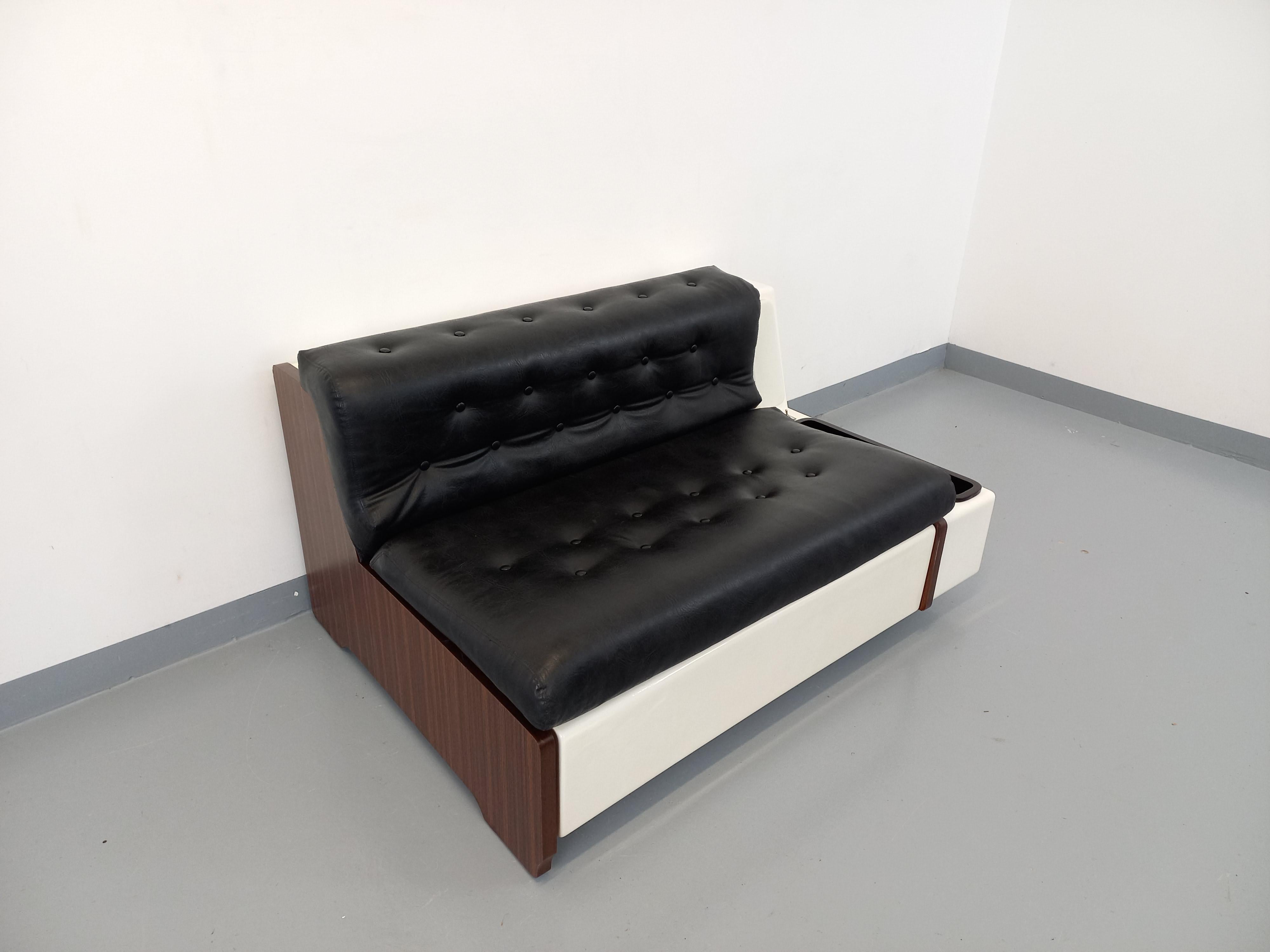 Banquette canapé-lit vintage avec éclairage intégré, design italien Beka Tortuga in vendita 12