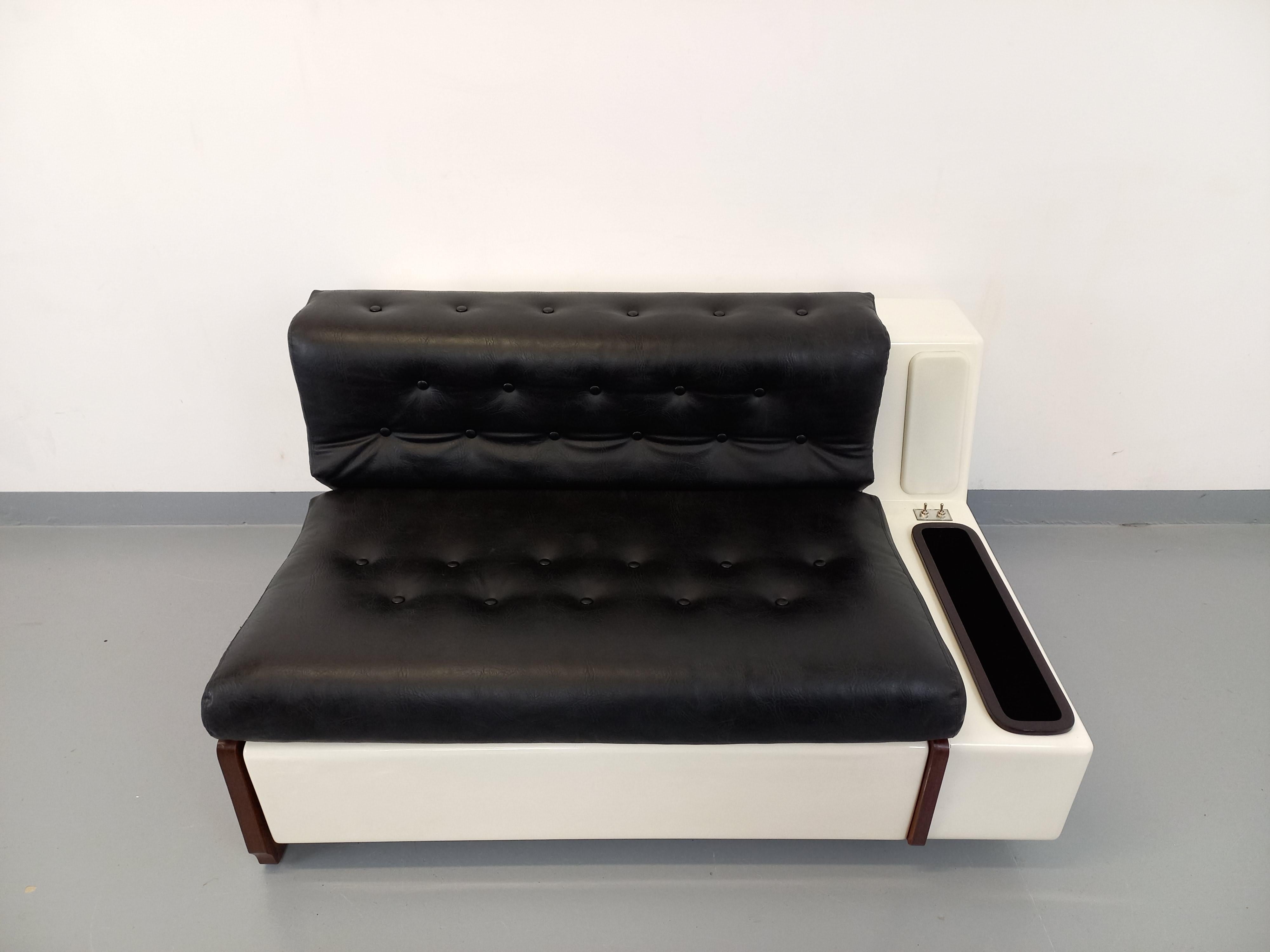 Banquette canapé-lit vintage avec éclairage intégré, design italien Beka Tortuga in vendita 13