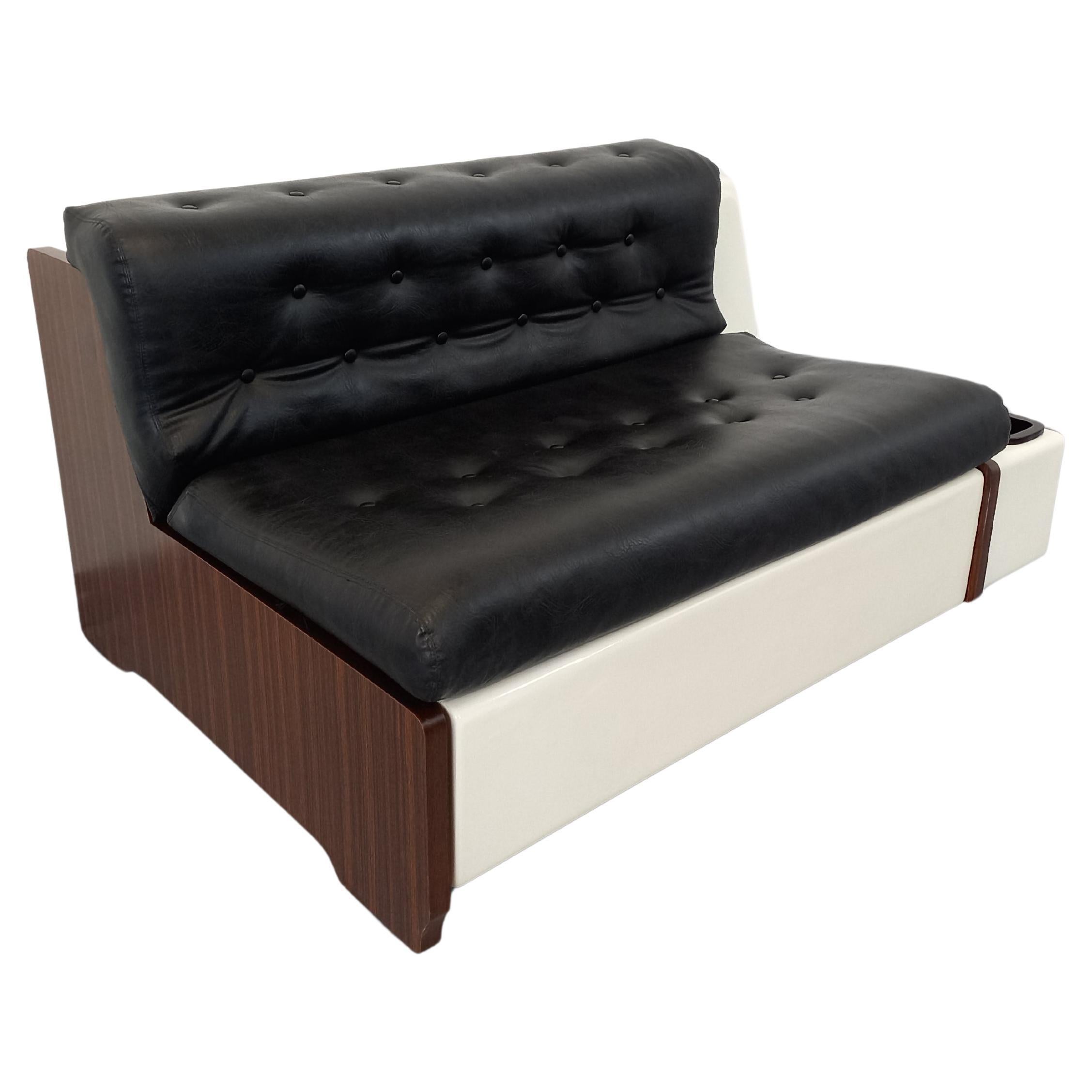 Banquette canapé-lit vintage avec éclairage intégré, design italien Beka Tortuga in vendita